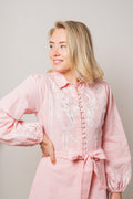 Berta Dress - Light Pink With Embroidery