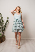 Angel Mini Dress - Green Flowers