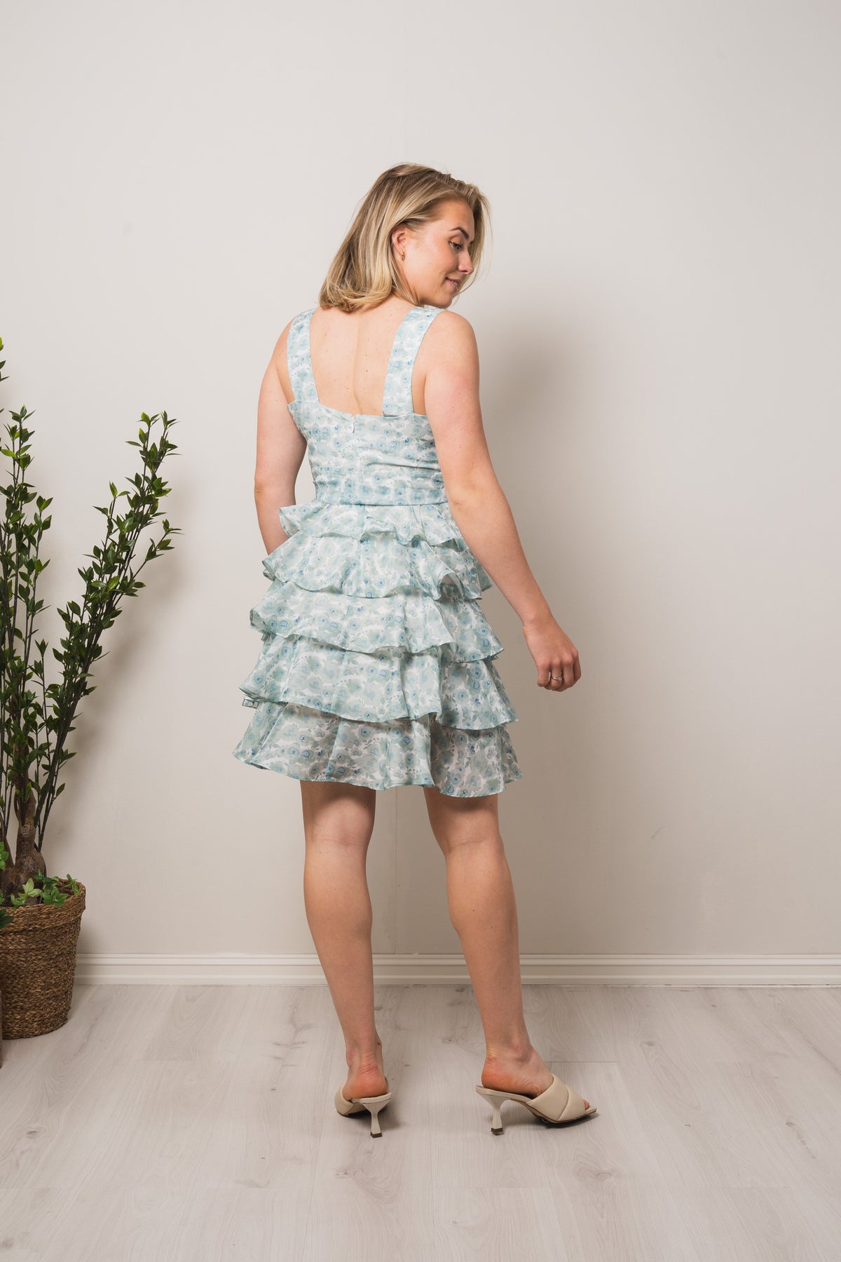 Angel Mini Dress - Green Flowers