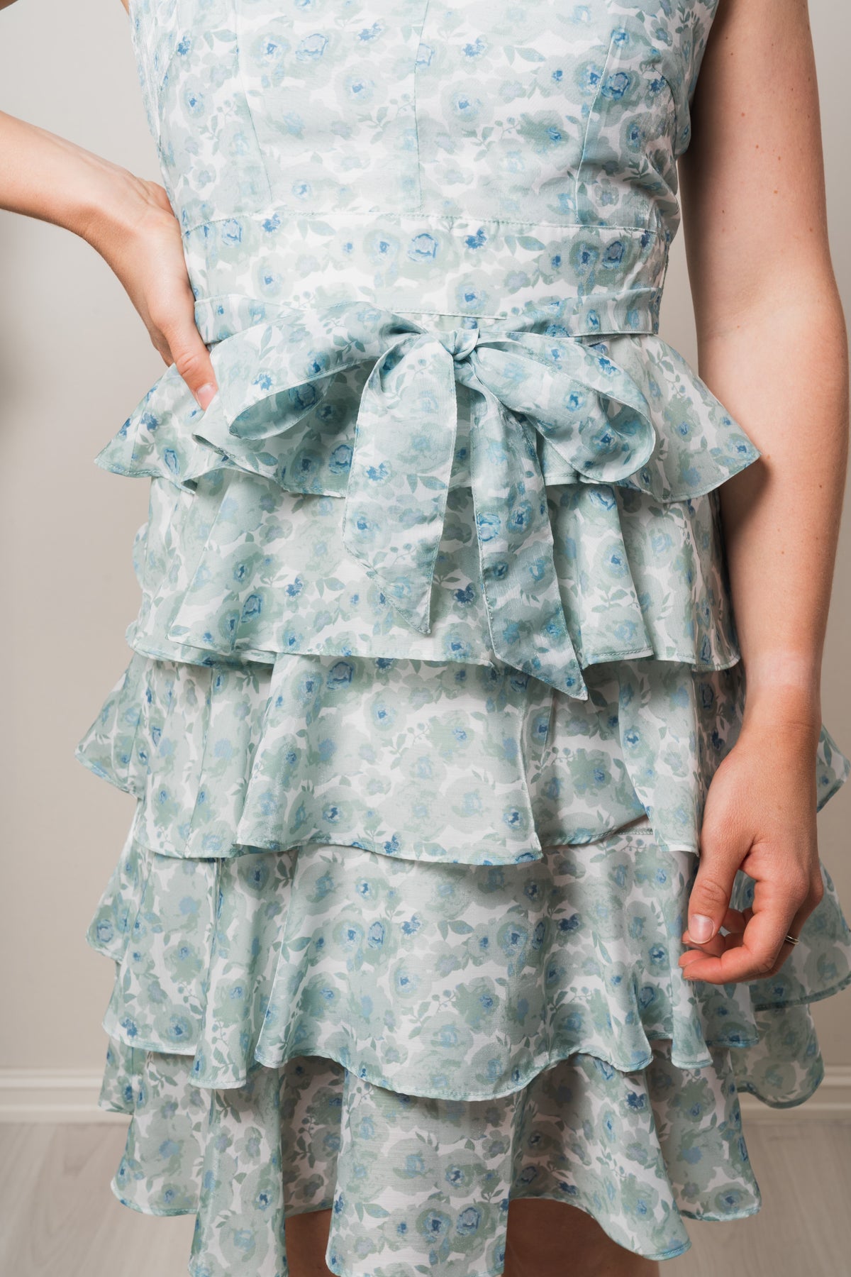 Angel Mini Dress - Green Flowers