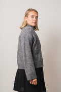 Sia Ls Knit Zipper Cardigan - Medium Grey Melange