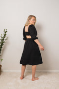 Rebecca Linen Dress - Black