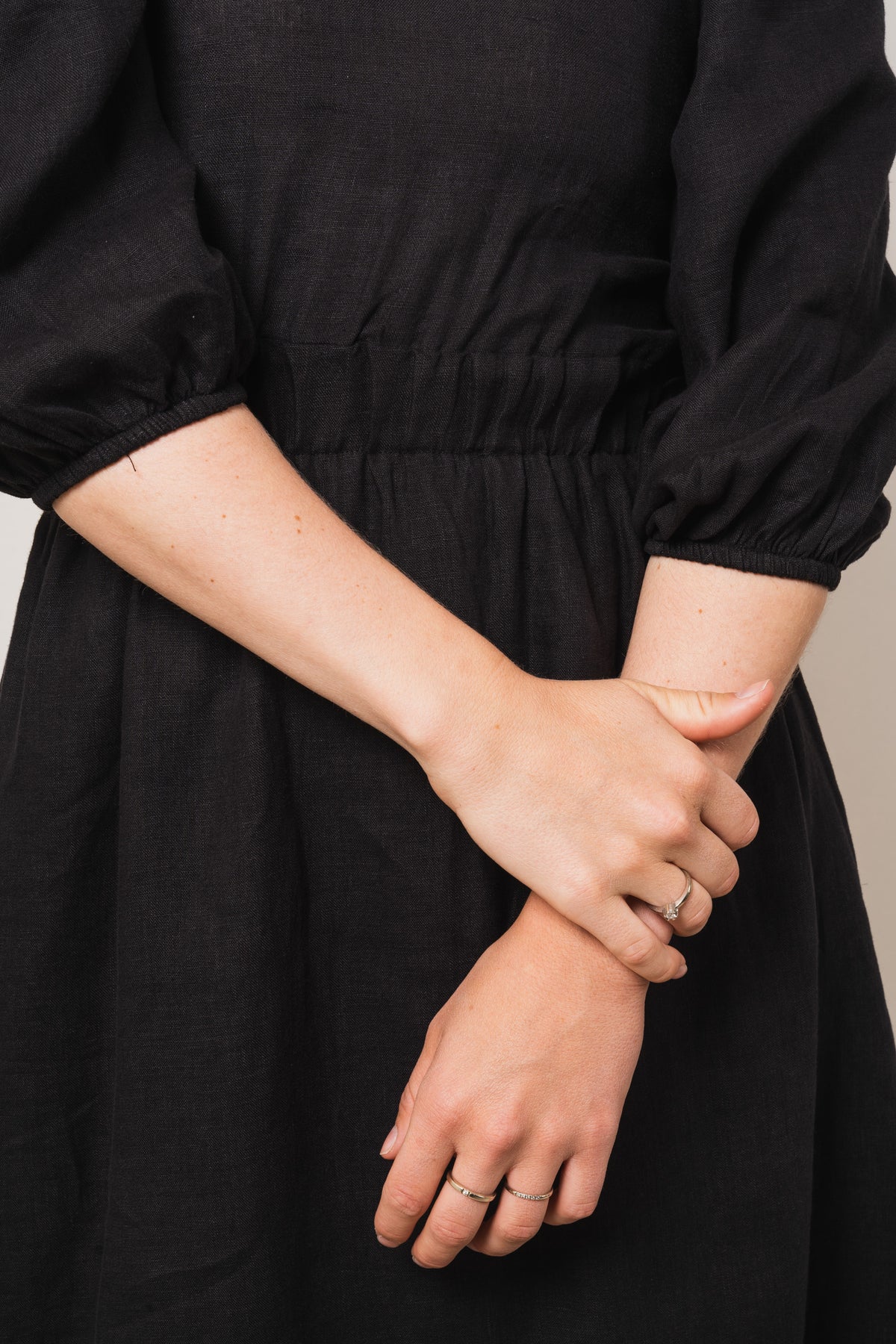 Rebecca Linen Dress - Black