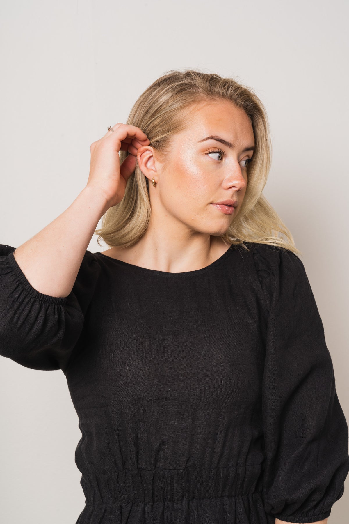 Rebecca Linen Dress - Black
