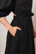 Rebecca Linen Dress - Black