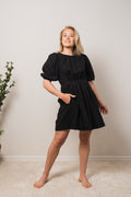 Eli Linen Dress - Black