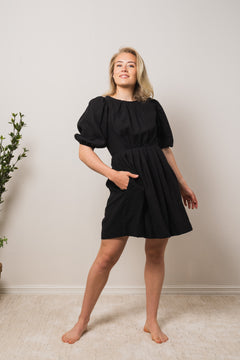 Eli Linen Dress - Black