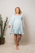 Nova Mini Dress - Blue Waves