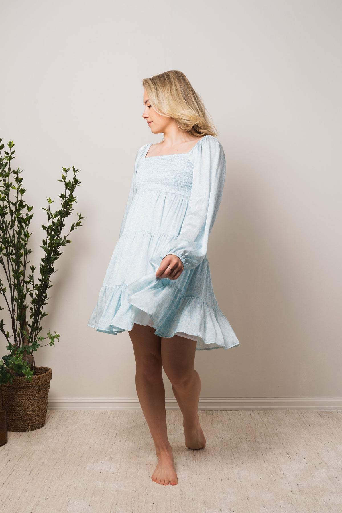 Nova Mini Dress - Blue Waves