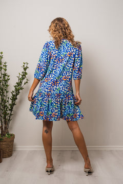 Imogene Sh. Dress - Blue Leo