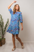 Imogene Sh. Dress - Blue Leo