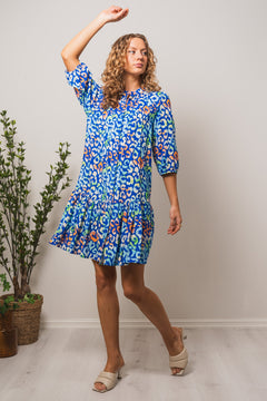Imogene Sh. Dress - Blue Leo