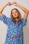 Imogene Sh. Dress - Blue Leo