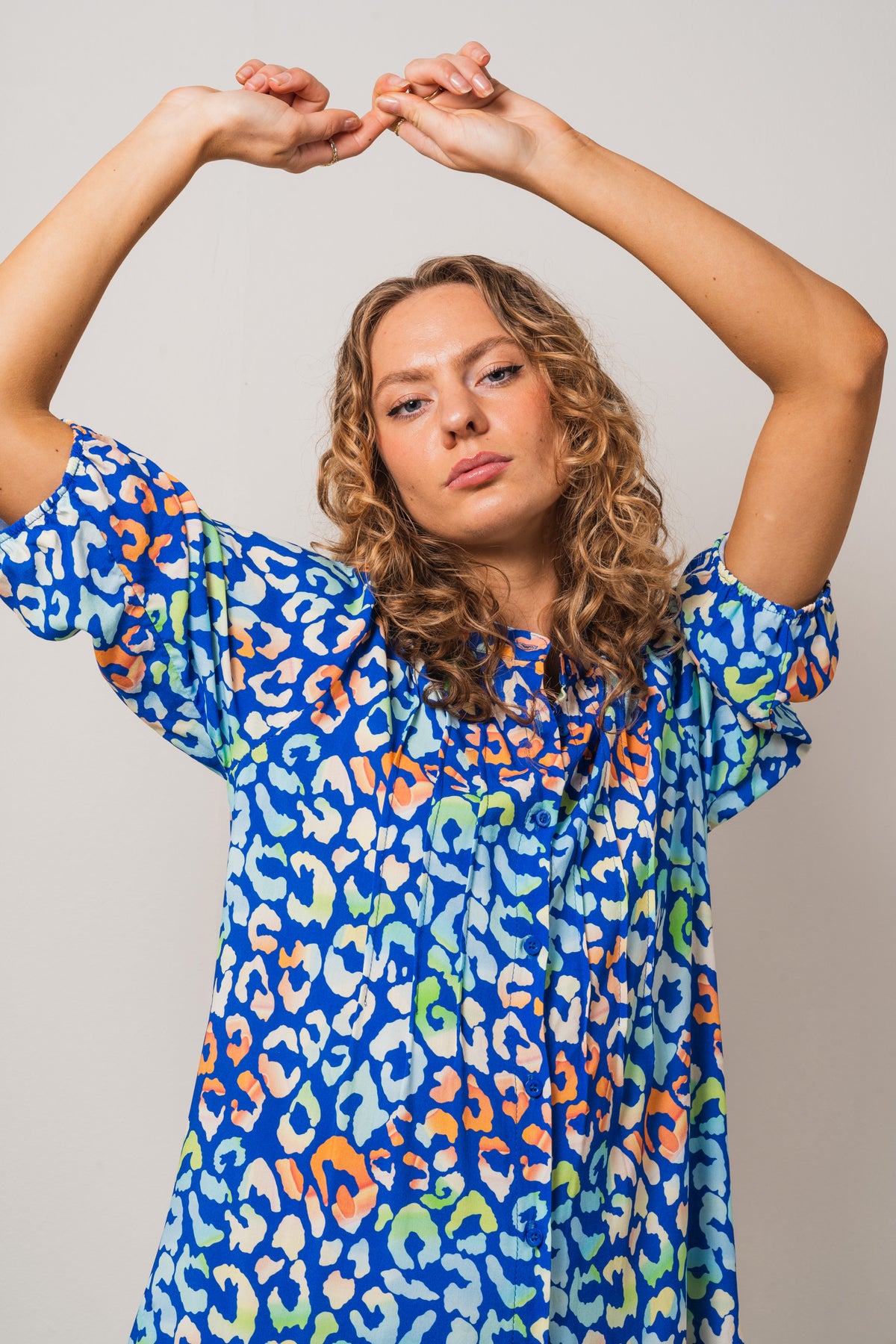Imogene Sh. Dress - Blue Leo