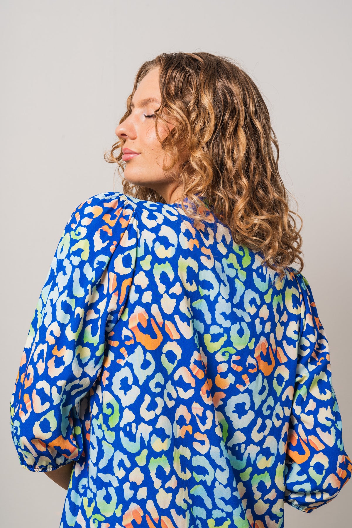 Imogene Sh. Dress - Blue Leo