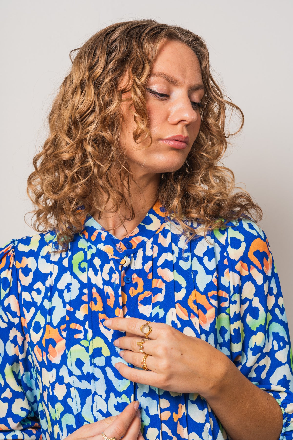 Imogene Sh. Dress - Blue Leo