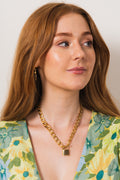 Chunky Padlock Necklace - Pale Gold
