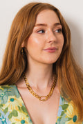 Chunky Chain Carabiner Necklace - Pale Gold