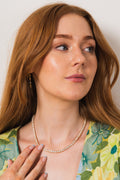 Crystal Cup Chain Necklace - Pale Gold