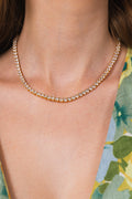 Crystal Cup Chain Necklace - Pale Gold