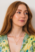 Pearl Starburst Charm Necklace - Pale Gold