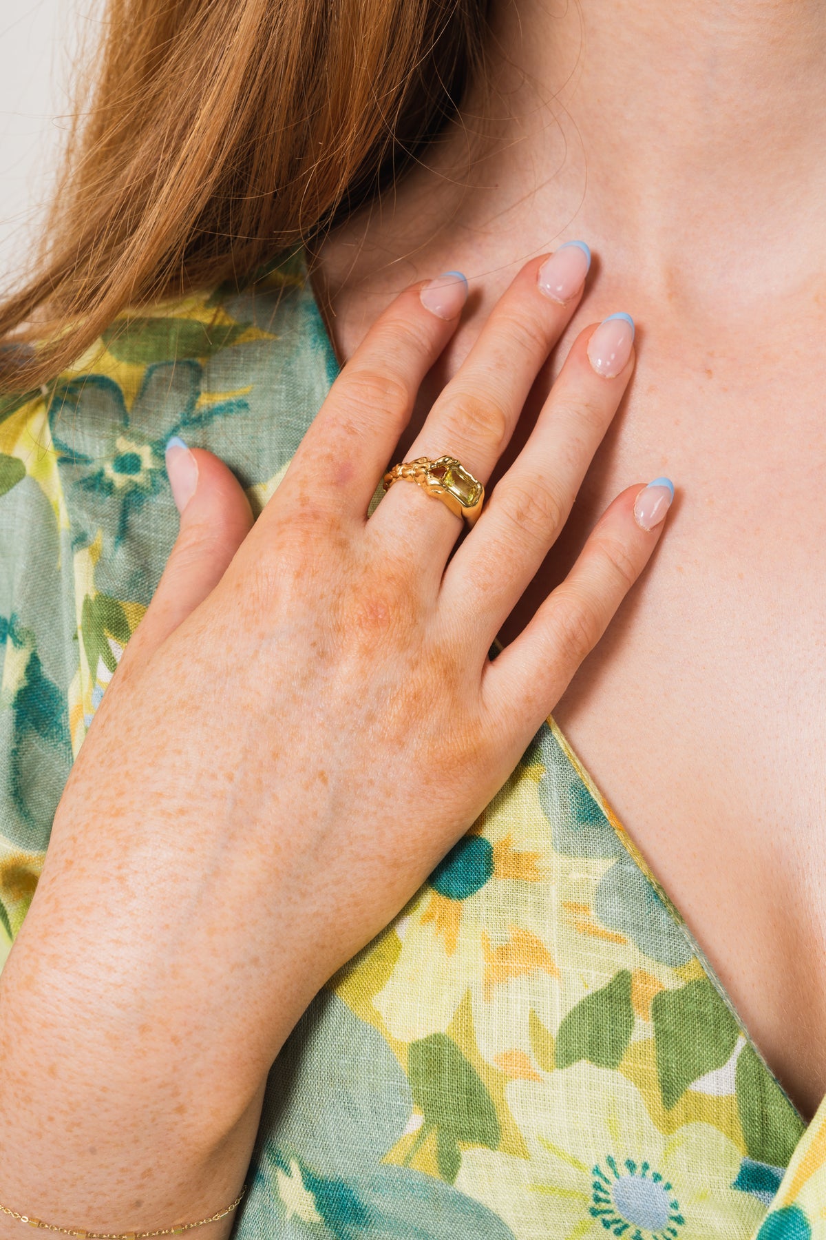 Lemon Disco Ring - Guld