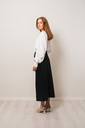Vika Slit Denim Skirt - Black