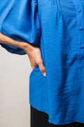 Callum Pintuck Top - New Blue