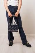 Gigi Small Empire Logo Jacquard Messenger Bag - Navy/Multi