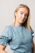 Serena Linen Dress - Dusty Teal