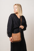 Poppy Small Hobo Bag - Cognac