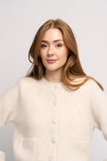 Sia Ras Ls Knit Pads Cardigan - Birch