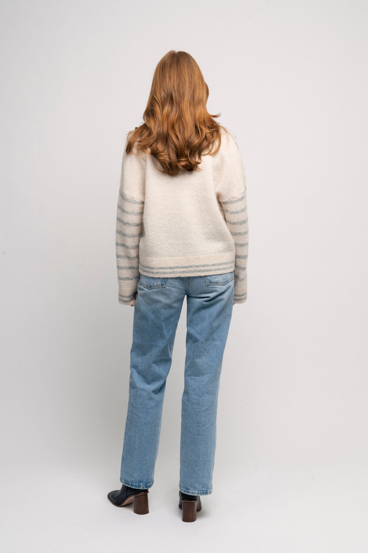 Ras Stripe Ls Knit Cardigan Ex - Birch Stripes / Lgm