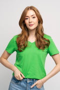 Essential SS V-Neck Tee - Classic Green