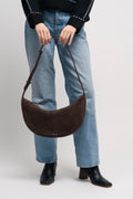 Suede Moon Bag -  Hot Fudge Brown