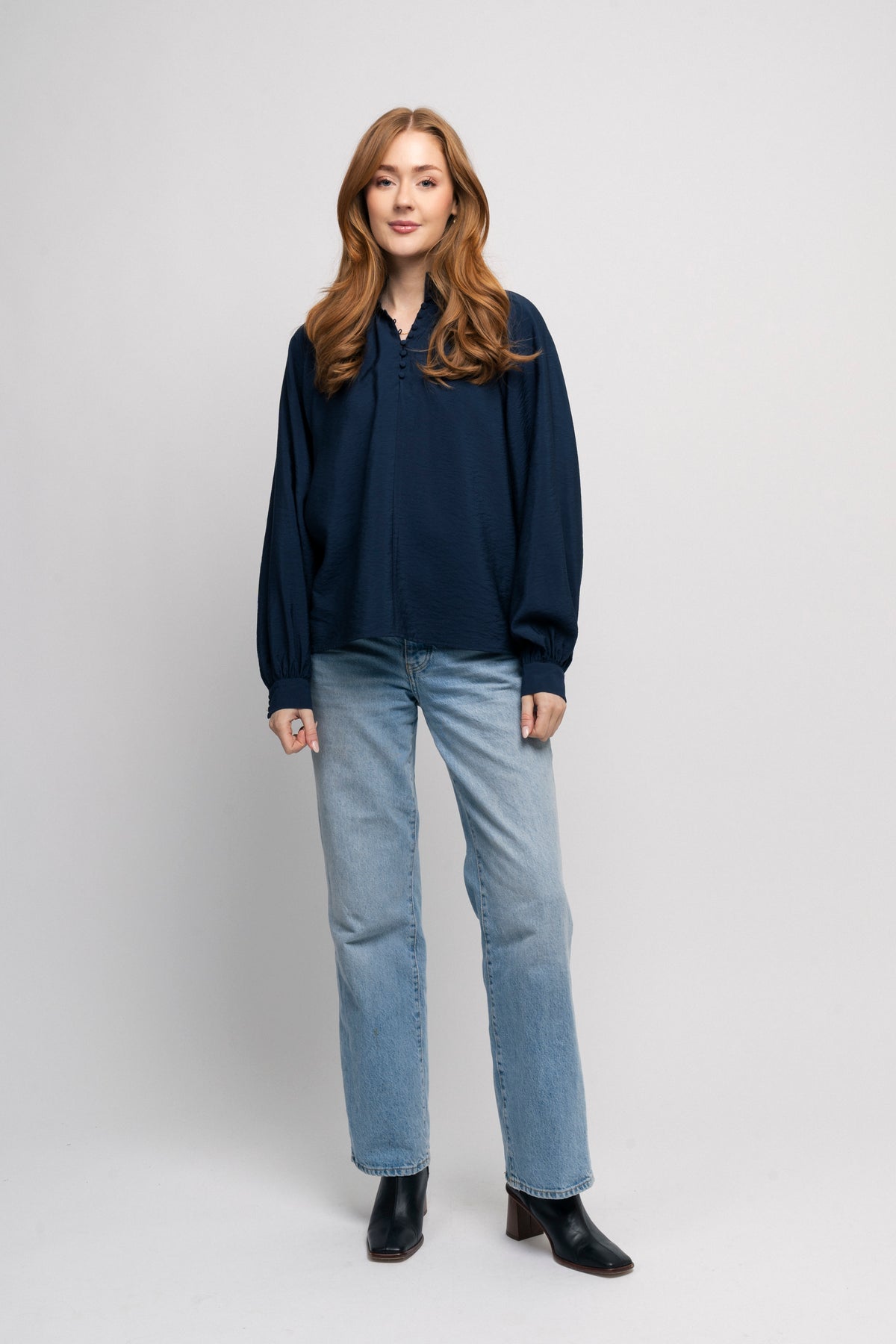 Logan-Aura Ls High Neck Top At - Dark Sapphire