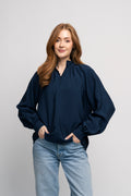 Logan-Aura Ls High Neck Top At - Dark Sapphire
