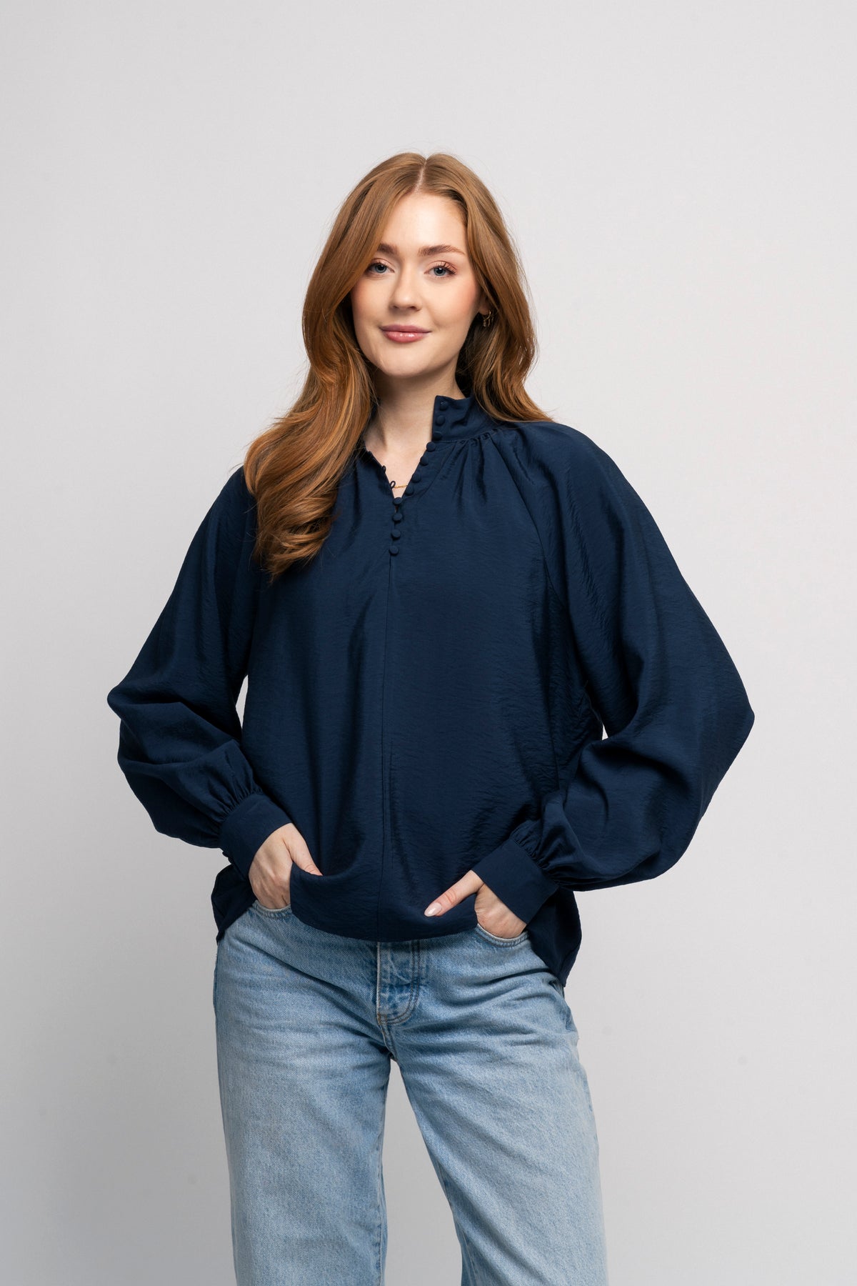 Logan-Aura Ls High Neck Top At - Dark Sapphire