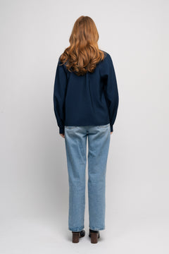 Logan-Aura Ls High Neck Top At - Dark Sapphire