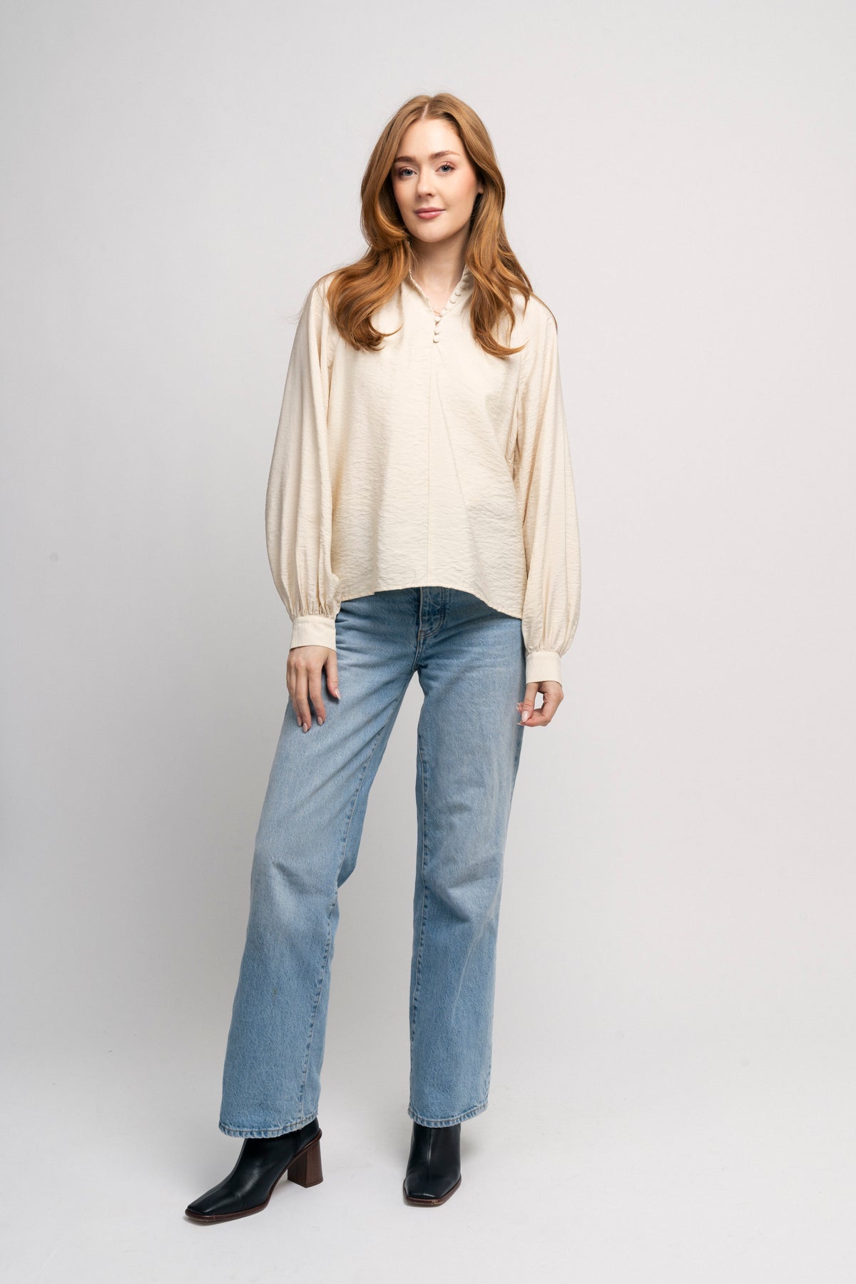 Logan-Aura Ls High Neck Top At - Birch
