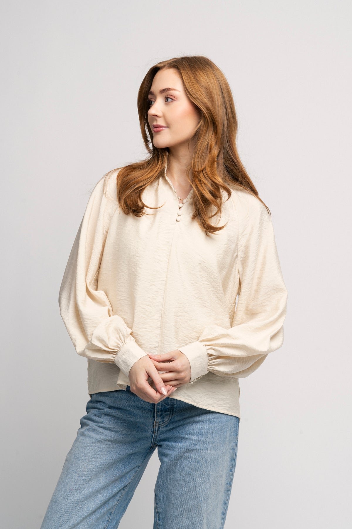 Logan-Aura Ls High Neck Top At - Birch