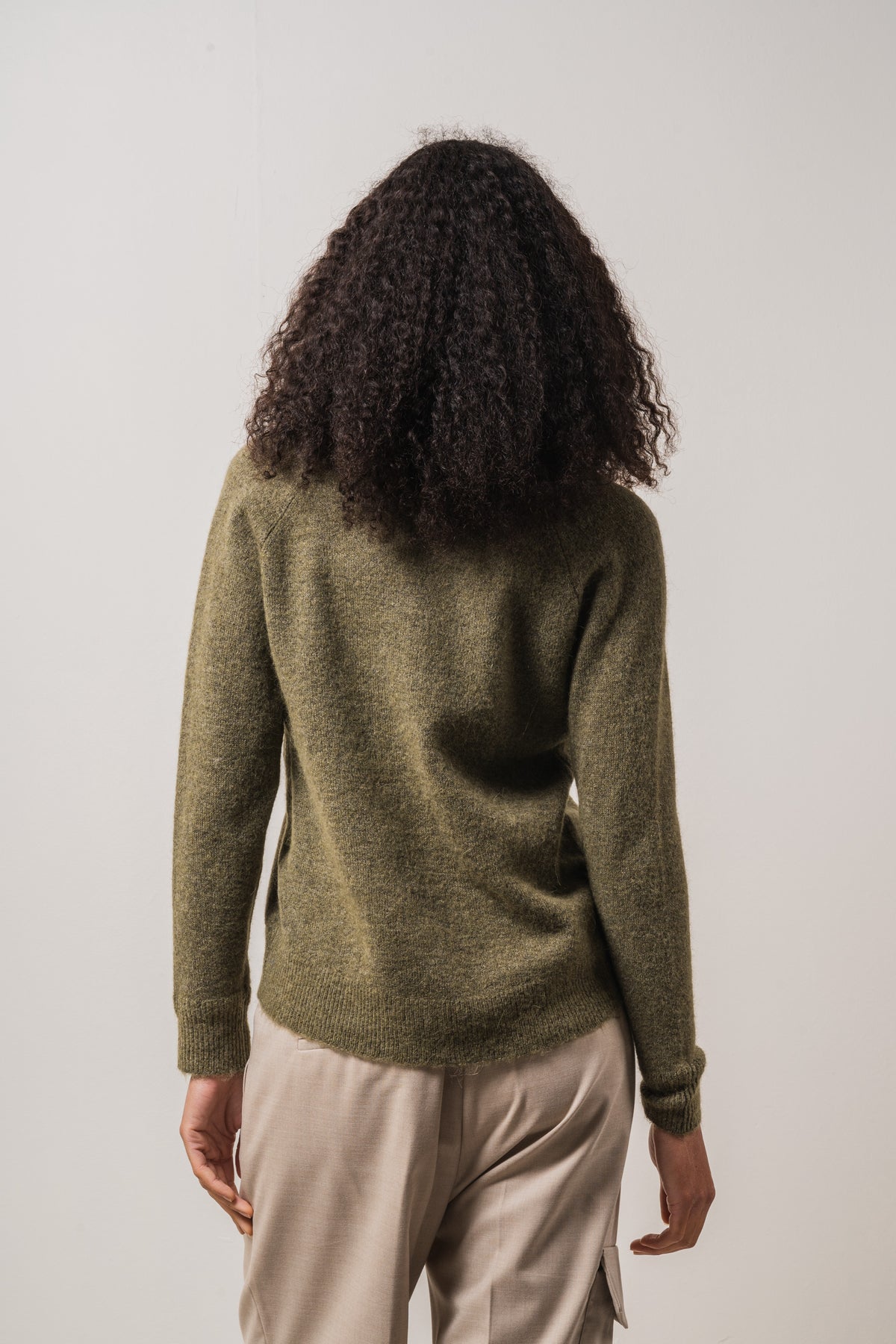 Lulu Ls Knit O-Neck - Dusky Green