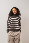 TenleyIW Turtleneck Pullover - Brun/Vit