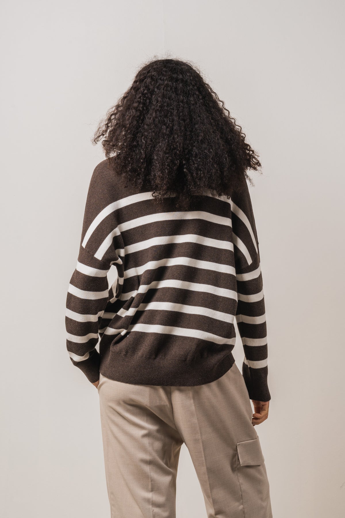 TenleyIW Turtleneck Pullover - Brun/Vit