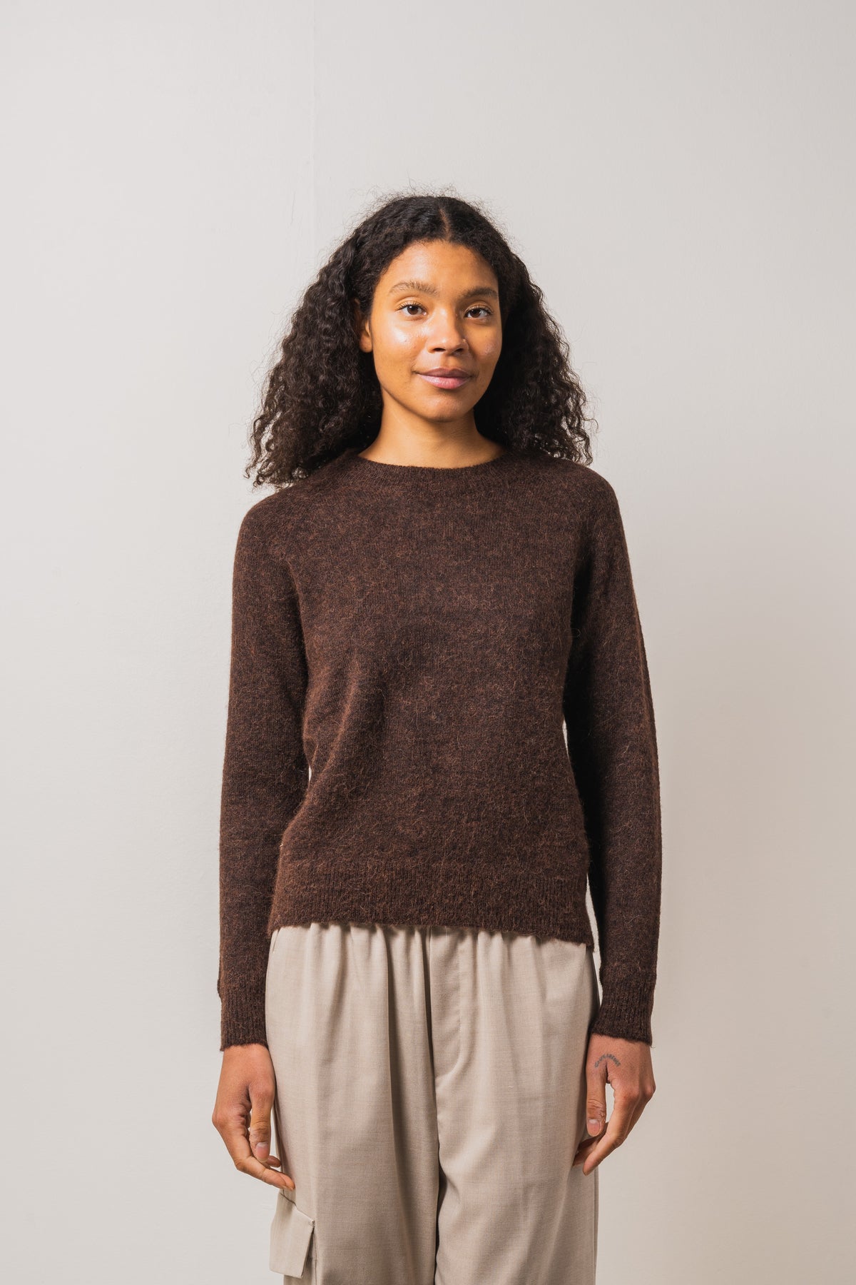 Lulu Ls Knit O-Neck - Java