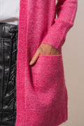 Lulu New Ls Knit Long Cardigan - Fuchsia Purple