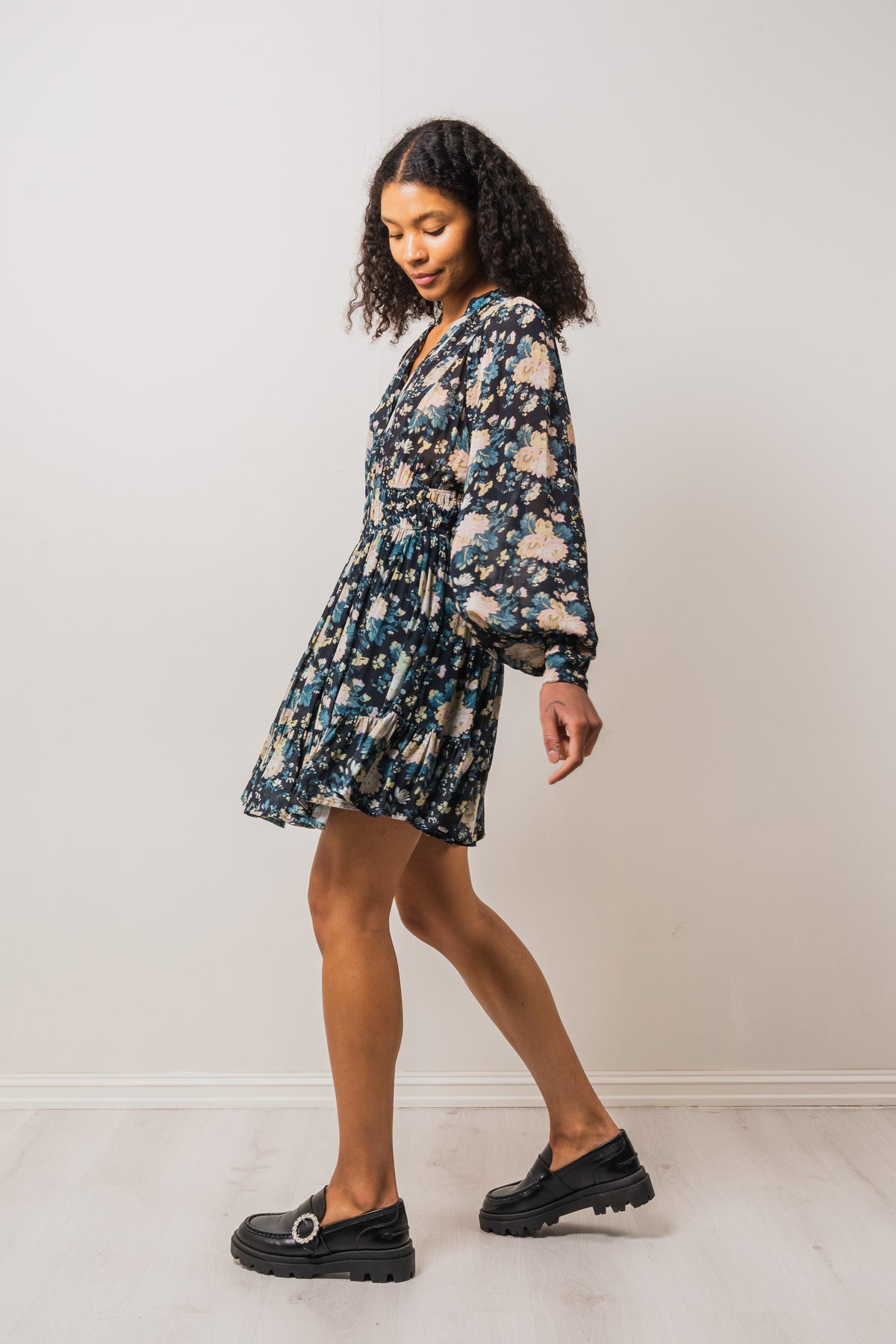 Georgette Mini Dress - Midnight