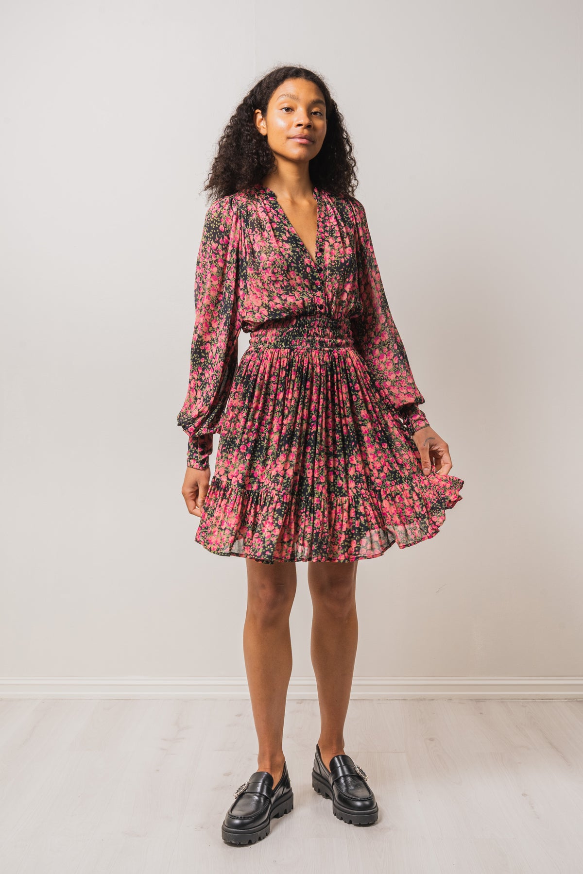 Georgette Mini Dress - Petite Roses