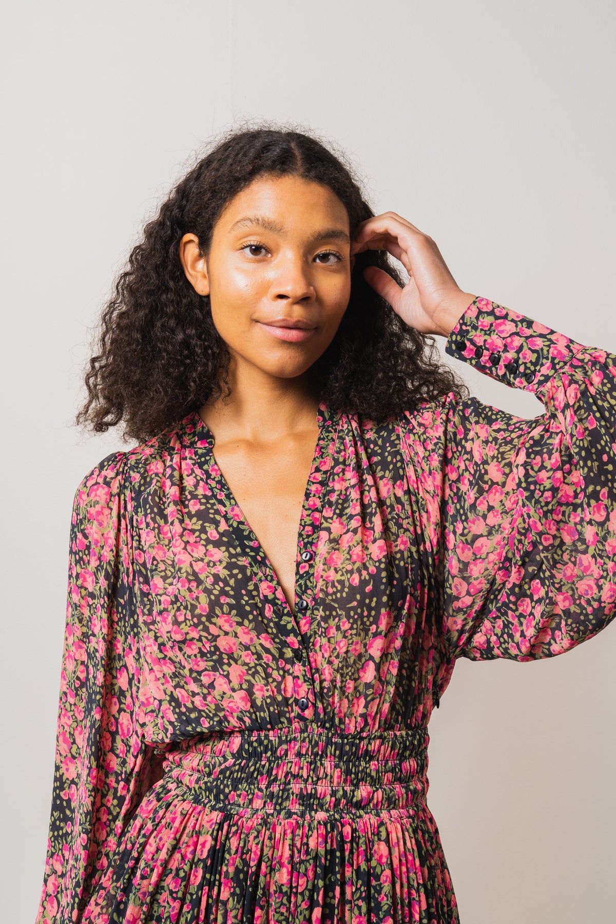 Georgette Mini Dress - Petite Roses
