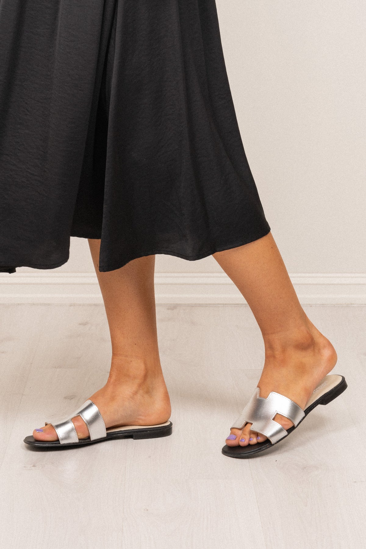 Claire Plain Leather - Silver